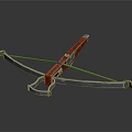 Classic Crossbow Weapon With Wooden Stock Metal Frame And Bowstring