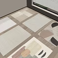 Modern Square Carpet Combo 3d model