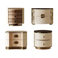 Elegant Bedside Tables With Various Designs Wood Grain Marble Top And Decorative Handles