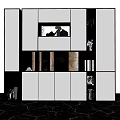 Elegant Modern Display Cabinet With Storage Compartments And Decorative Pieces 3d model