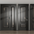 Light Luxury Door Single Open Door Combination 3d model