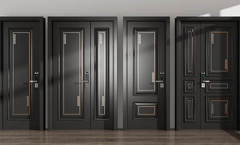 Light Luxury Door Single Open Door Combination 3d model