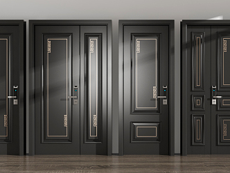 Light Luxury Door Single Open Door Combination 3d model