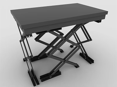 Industrial Hydraulic Scissor Lift Table With Adjustable Height And Steel Frame 3d model