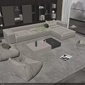 Sofa Coffee Table Combination Sofa Coffee Table Multi-person Corner Sofa Living Room 3d model