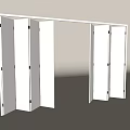 Sleek Modern White Folding Door in Open Position with Light Grey Background 3d model