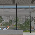 Chuan Opera Themed Exhibition Hall With Traditional Mask Wall Decor And Marble Reception Desk