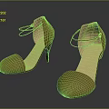Women's Yellow Strappy High Heels Featuring Round Toe Stiletto Heel And Light Pink Sole
