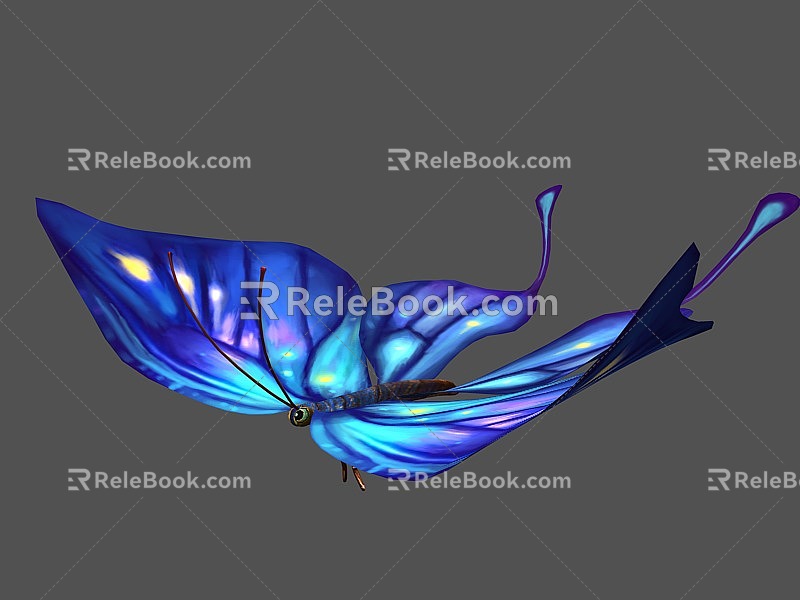 Modern butterfly seven-color dish 3d model