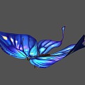 Modern butterfly seven-color dish 3d model