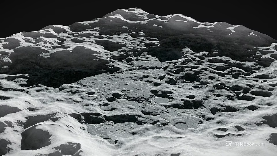 Vast Barren Moon Landscape With Rugged Craters And Dusty Lunar Terrain 3d model 