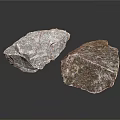 Natural Wood Stone Pieces With Silver White And Dark Gray Rough Surface