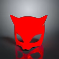 Red Cat Shaped Mask With Stylish Design For Daily Life And Decoration