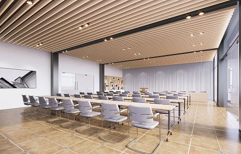 European-style conference hall lecture hall conference room platform lecture 3d model