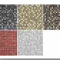Mosaic Tiles In White Gold Gray And Red With Decorative Patterns