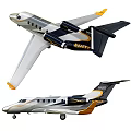 Sleek Private Jet Exterior With Silver Black And Orange Accent Design
