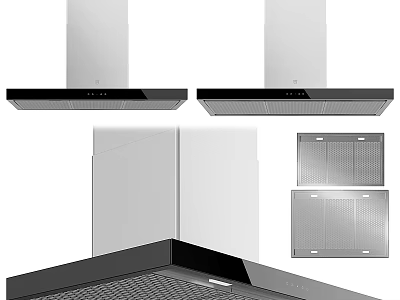 Stainless Steel Range Hoods Modern Design With Detachable Filters For Kitchen Ventilation 3d model