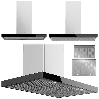 Stainless Steel Range Hoods Modern Design With Detachable Filters For Kitchen Ventilation 3d model