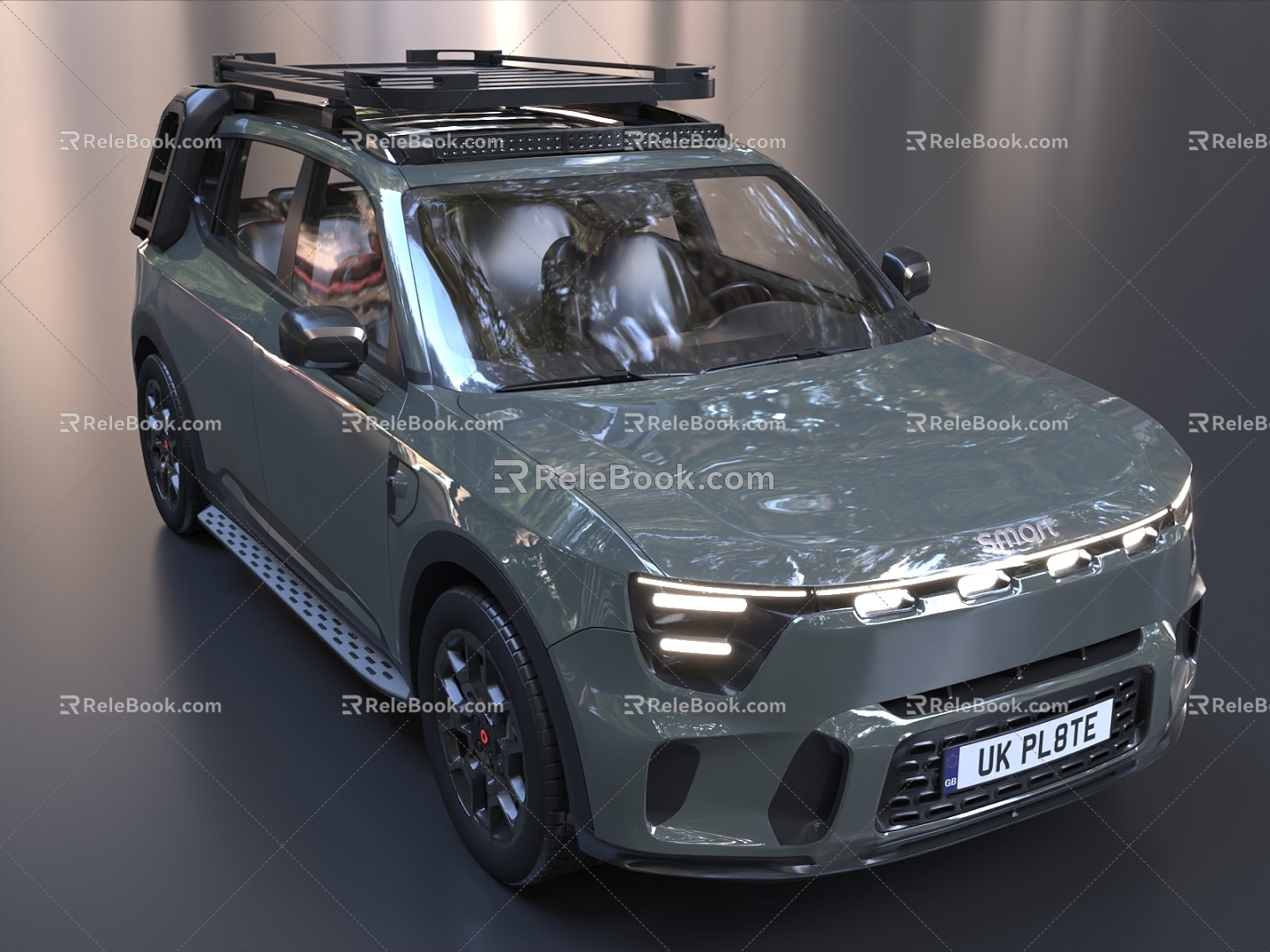 smart off-road vehicle elf off-road vehicle smart car hard-core off-road vehicle station wagon roof rack 3d model