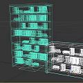 Tall And Low Wooden Bookcases With Shelves Filled With Books For Home Library