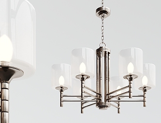 Post-modern chandelier multi-head chandelier 3d model