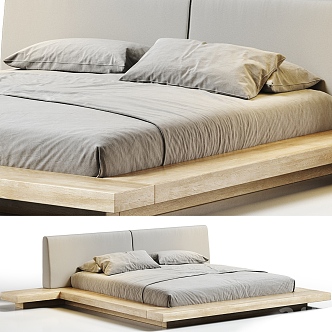 New Chinese Double Bed 3d model