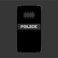 Black Police Shield Decorative Ornament Set With Metal Frame And Observation Window
