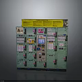 Functional Green Furniture Cabinet With Yellow Label Control Panel Display Screen And Switches