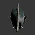Realistic Turquoise and White Fish with Shiny Fins Tail on Reflective Surface