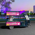Chinese Food Cart Serving Traditional Snacks In Evening Outdoor Area
