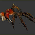 Vibrant Crab With Red Claws Brown Body And Yellow Eyes On Dark Background