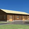 Modern Residential Complex With Dome Building Fenced Area Water Body Road And Parking