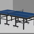 Portable Blue Table Tennis Table With Wheels And Net For Indoor Sports Equipment