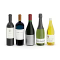 Assorted Wine And Liquor Bottles With Glassware And Beverage Cans Collection