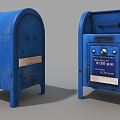 old box mailbox recycling box retro pavement equipment 3d model