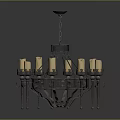 Vintage Chandelier With Multiple Candle Shaped Lights And Metal Frame Design
