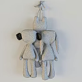 Adorable Stuffed Dolls With Monkey Rabbit Shapes Floral Polka Dot Dresses And Hanging Green Decor