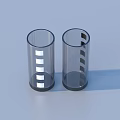 Two Transparent Cylindrical Home Organizers With Slotted Stripe Design For Daily Use