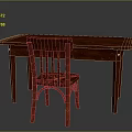 Classic Wooden Desk With Matching Chair For Home Office Interior Setup
