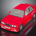 Red BMW Classic Sports Car With Two Door Design And Shiny Paint Finish