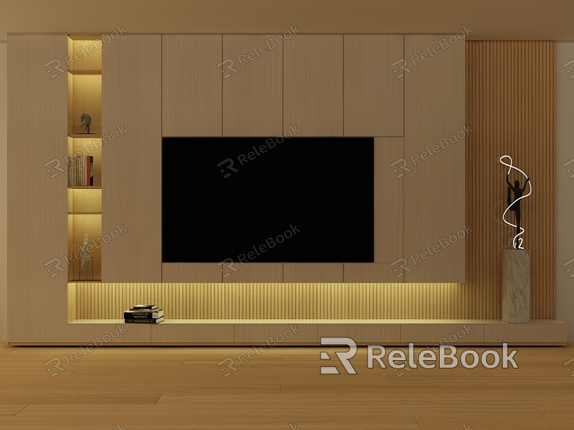 Modern TV background wall model