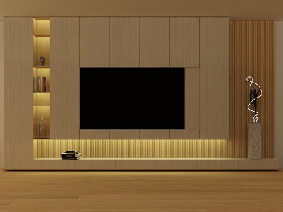 Modern TV background wall model