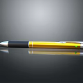 Electronic Pen With Yellow Black Body Silver Tip Cap And Green Indicator Light