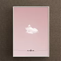 Pink Background Decorative Poster With White Cloud And Signature At Bottom