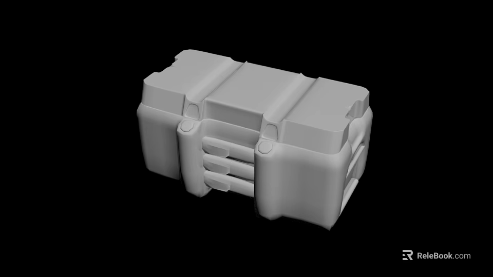 Modern White Plastic Container With Multiple Compartments And Interconnected Structure 3d model 