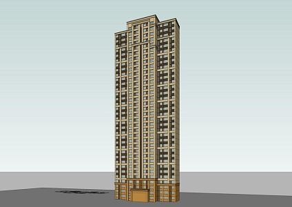 New classical high-rise residential 3d model