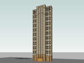 New classical high-rise residential 3d model