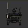 Military Camouflage Tank Exterior With Roof Antenna Equipment And Front Headlights