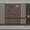 Luxury Built In Wine Cabinet With Warm Ambient Lights For Home Wine Storage And