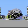 Campus Run Activity On Playground With Active Student And Promotional Posters